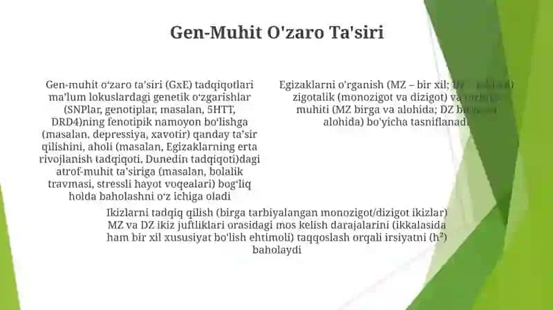 Egizaklarni o'rganish dizayn turlari 4