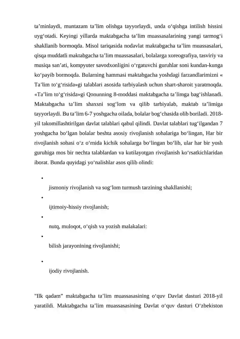 Maktabgacha ta’lim-tarbiyani tashkil etish fanining predmeti va vazifalari 4