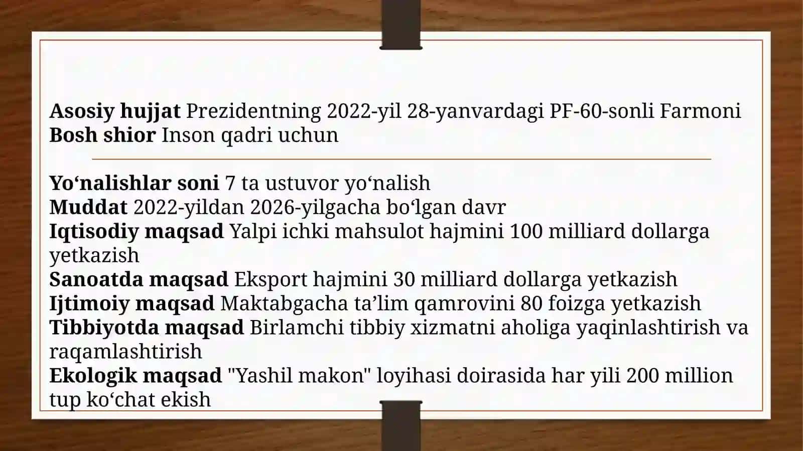 2022–2026-yillargamoʻljallanganYangiOʻzbekistonningtaraqqiyotstrategiyasi 4