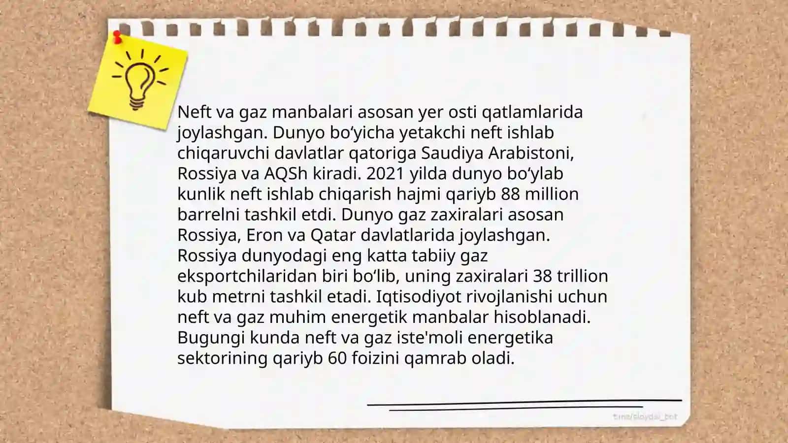 Oʻzbekistonning foydali qazilmalari haqida maʼlumotlar tayyorlash va xaritada belgilash 4