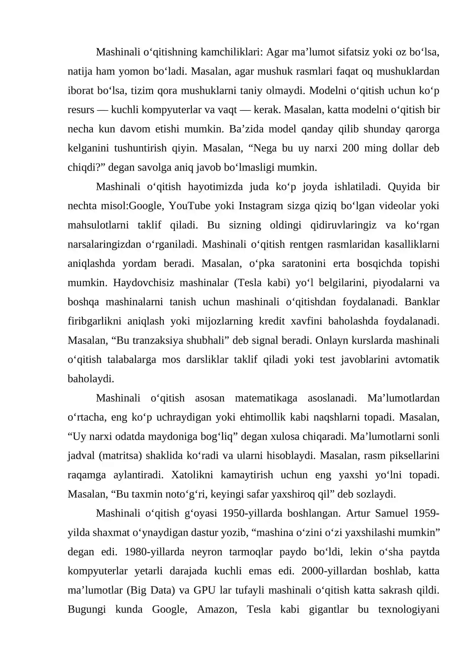 6- Laboratoriya ishi: Mashinali o‘qitish 4
