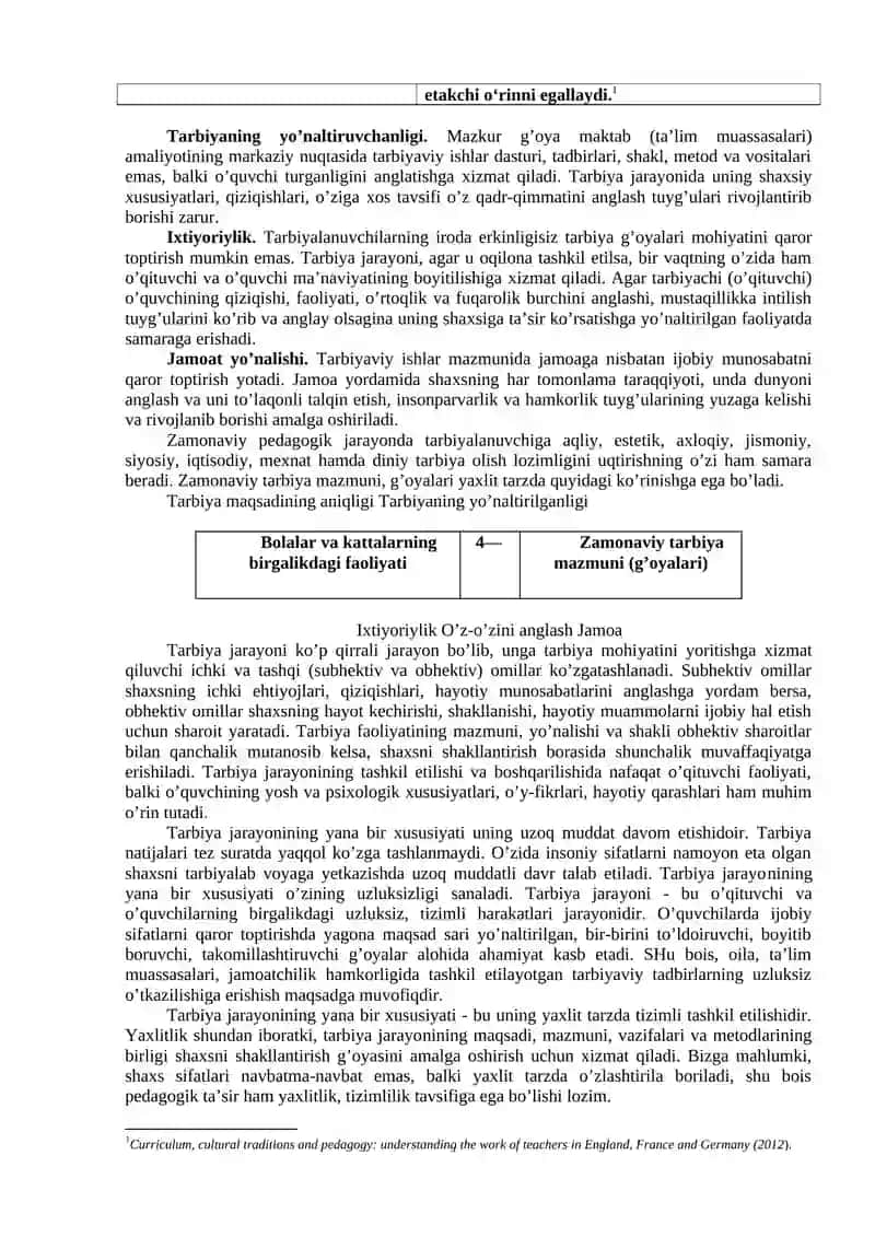 Tarbiya Nazariyasi 4
