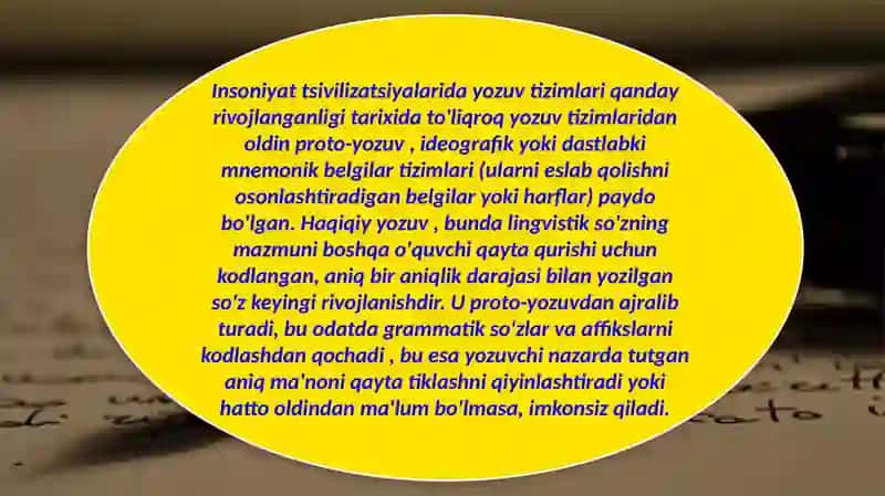 Yozuvning paydo bo'lishi 4