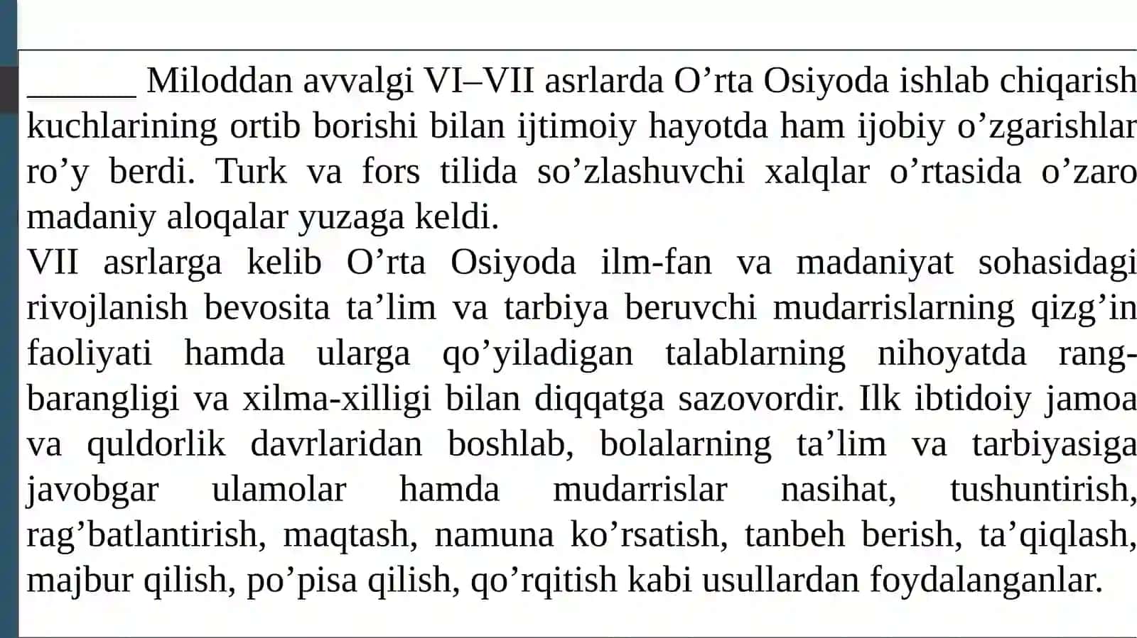 Pedagogik fikrlar va maktablar tarixida o‘qituvchi mahorati masalalari 4