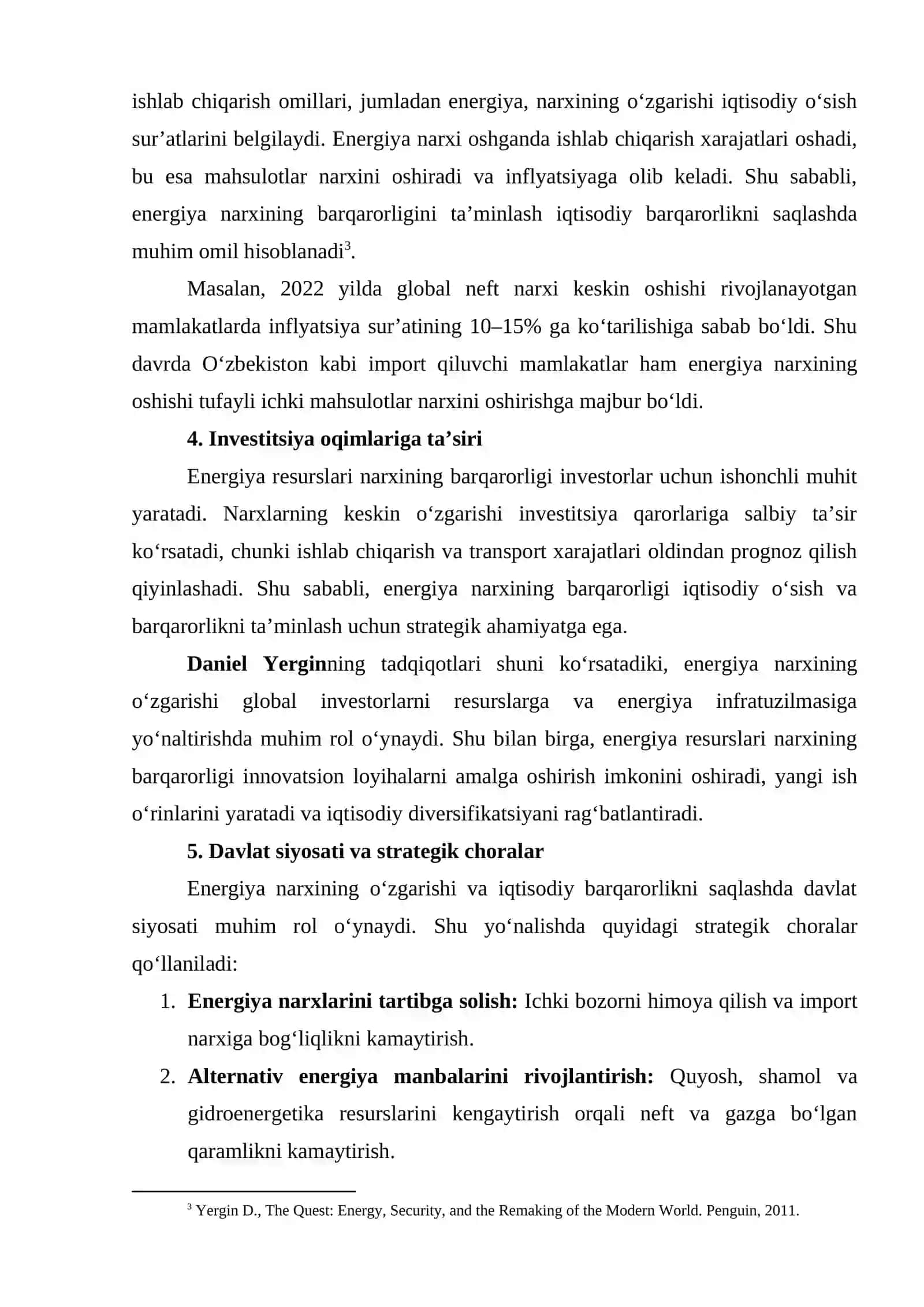 ENERGIYA RESURSLARI NARXINING O'ZGARISHI VA IQTISODIY BARQARORLIK 4