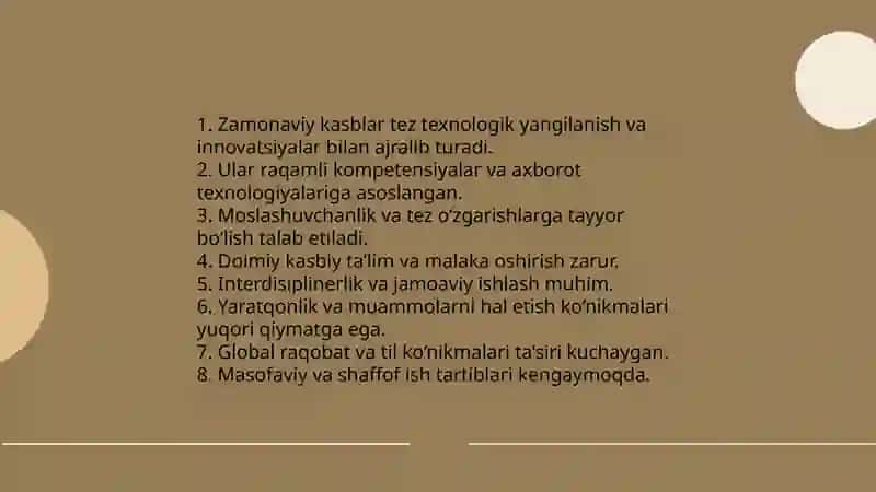 Zamonaviy kasblar haqida tushuncha 4