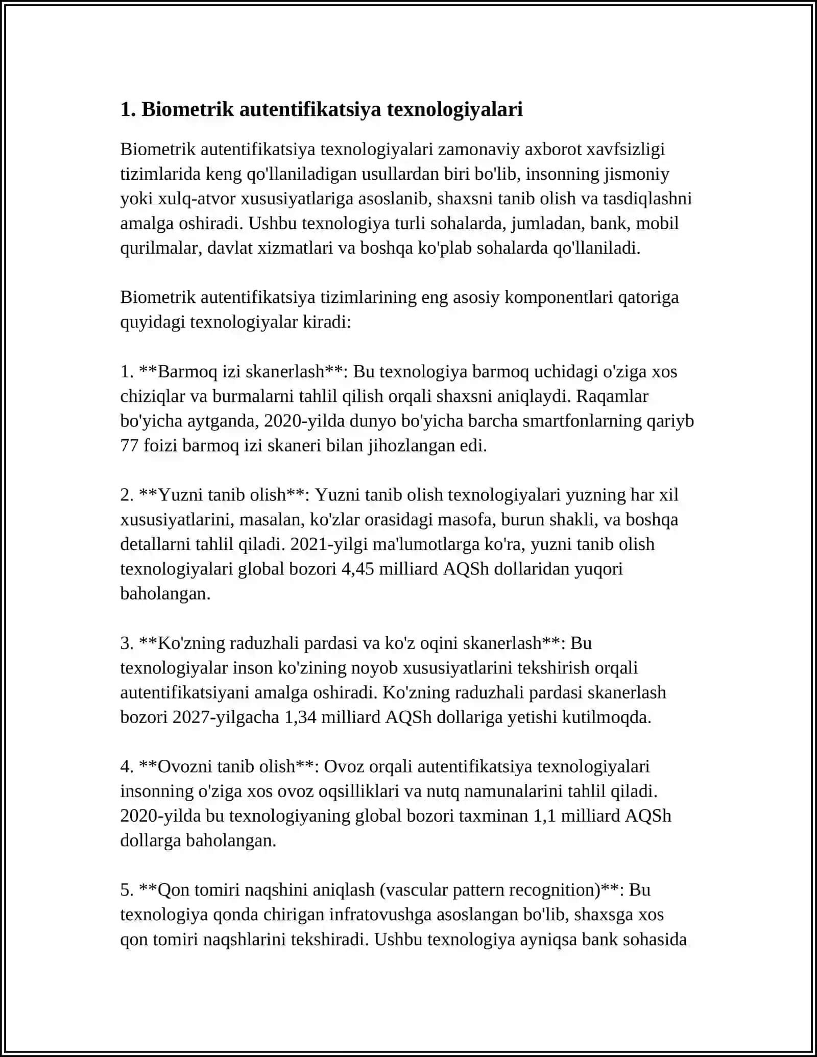 BIOMETRIK PARAMETRLARGA ASOSLANGAN AUTENTIFIKATSIYA TAHLILI 4