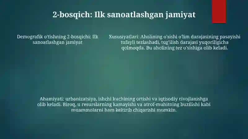 Demografik OʻTish Bosqichlari Va Ushbu Jarayonni Dunyo Hududlari BoʻYlab Ahamiyati 4