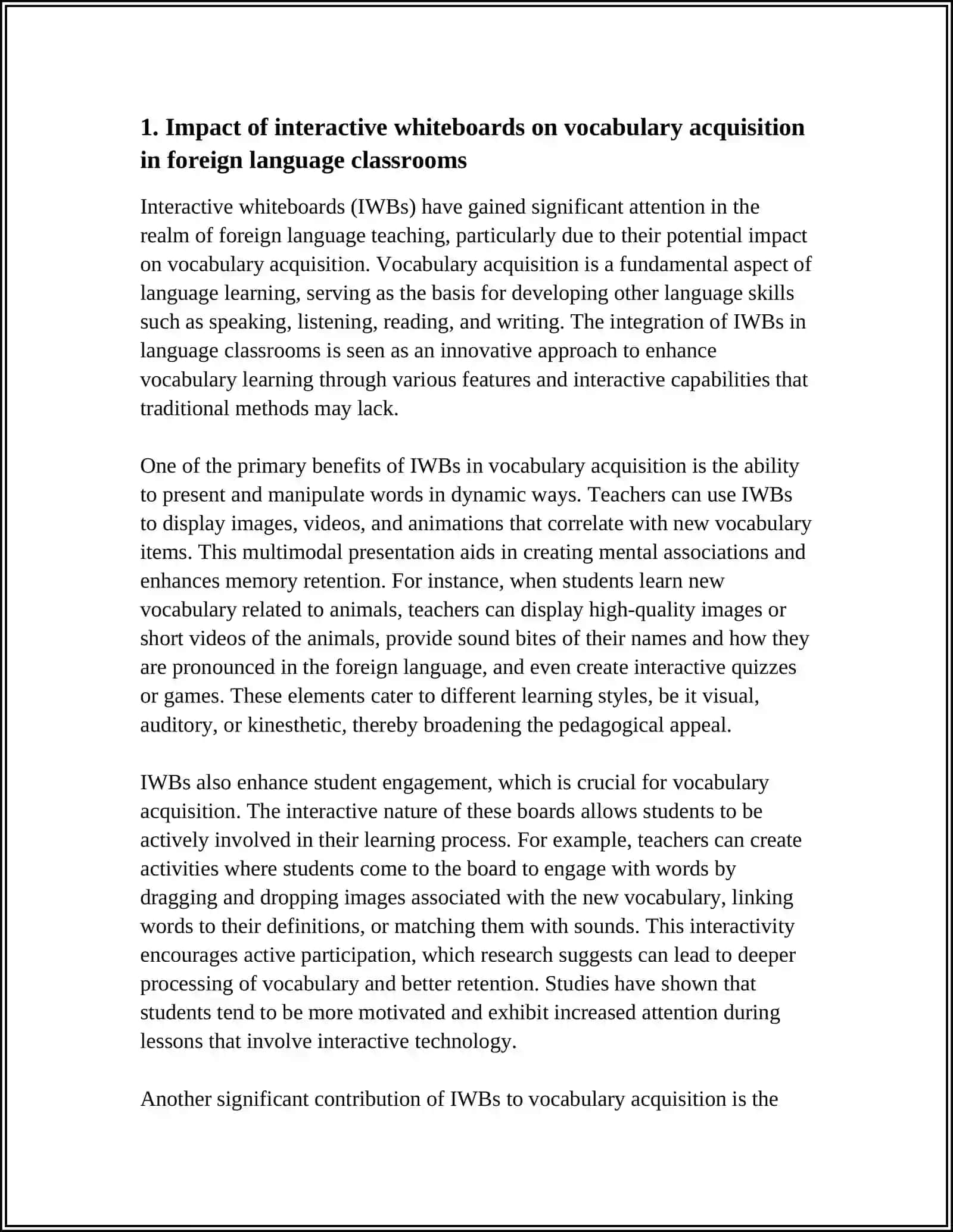THE EFFECTIVENESS OF INTERACTIVE WHITEBOARDS IN FOREIGN LANGUAGE TEACHING 4