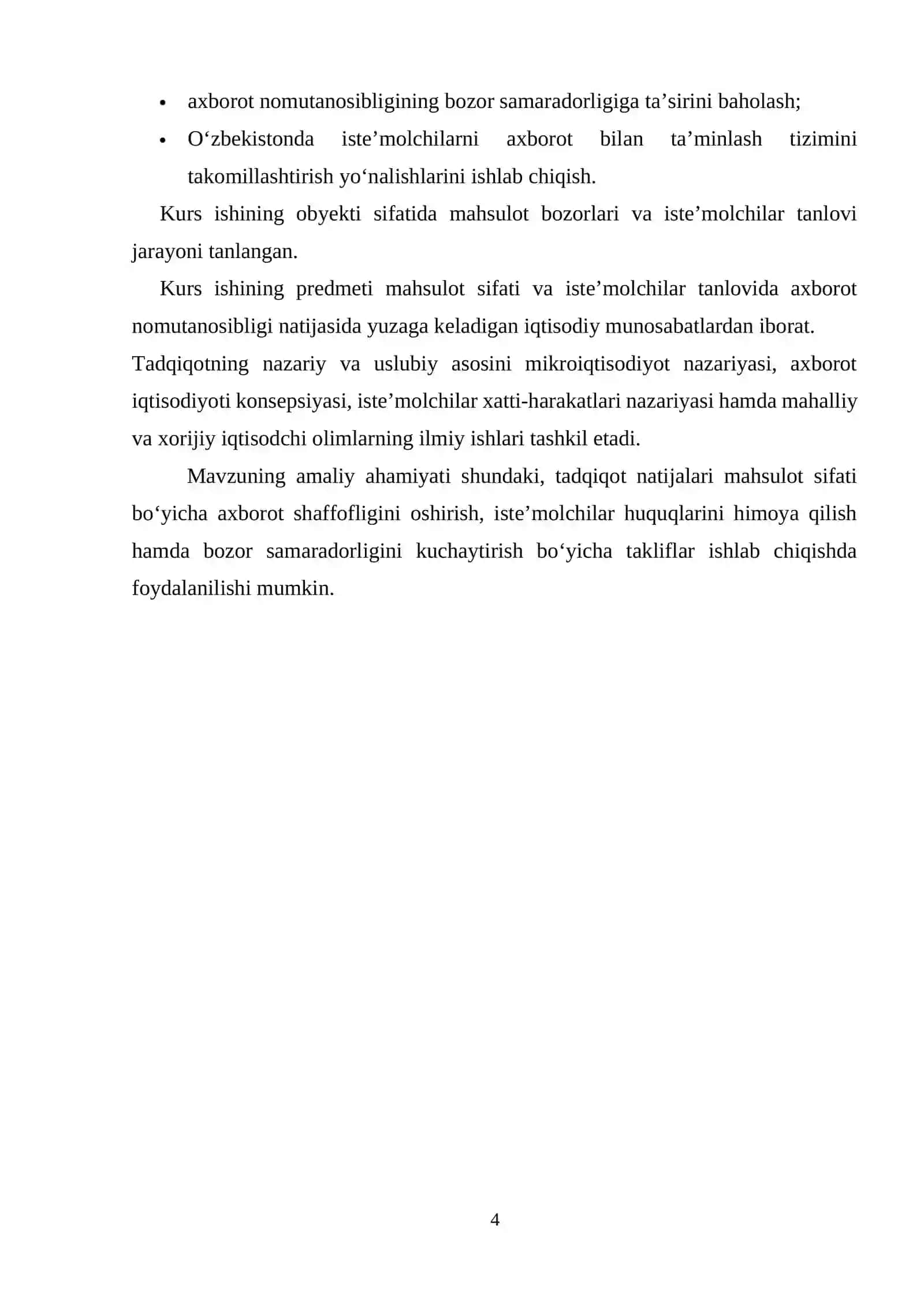 Mahsulot sifati va iste’molchilar tanlovida axborot nomutanosibligining ta’siri 4