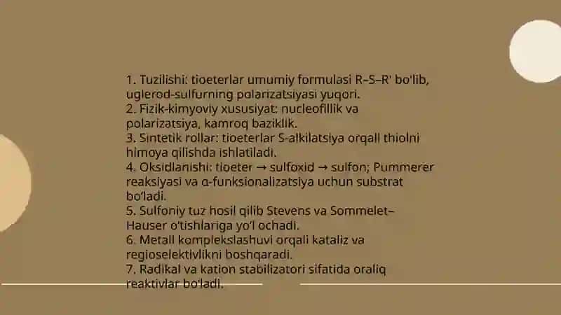 Tiollar (merkaptanlar) 4
