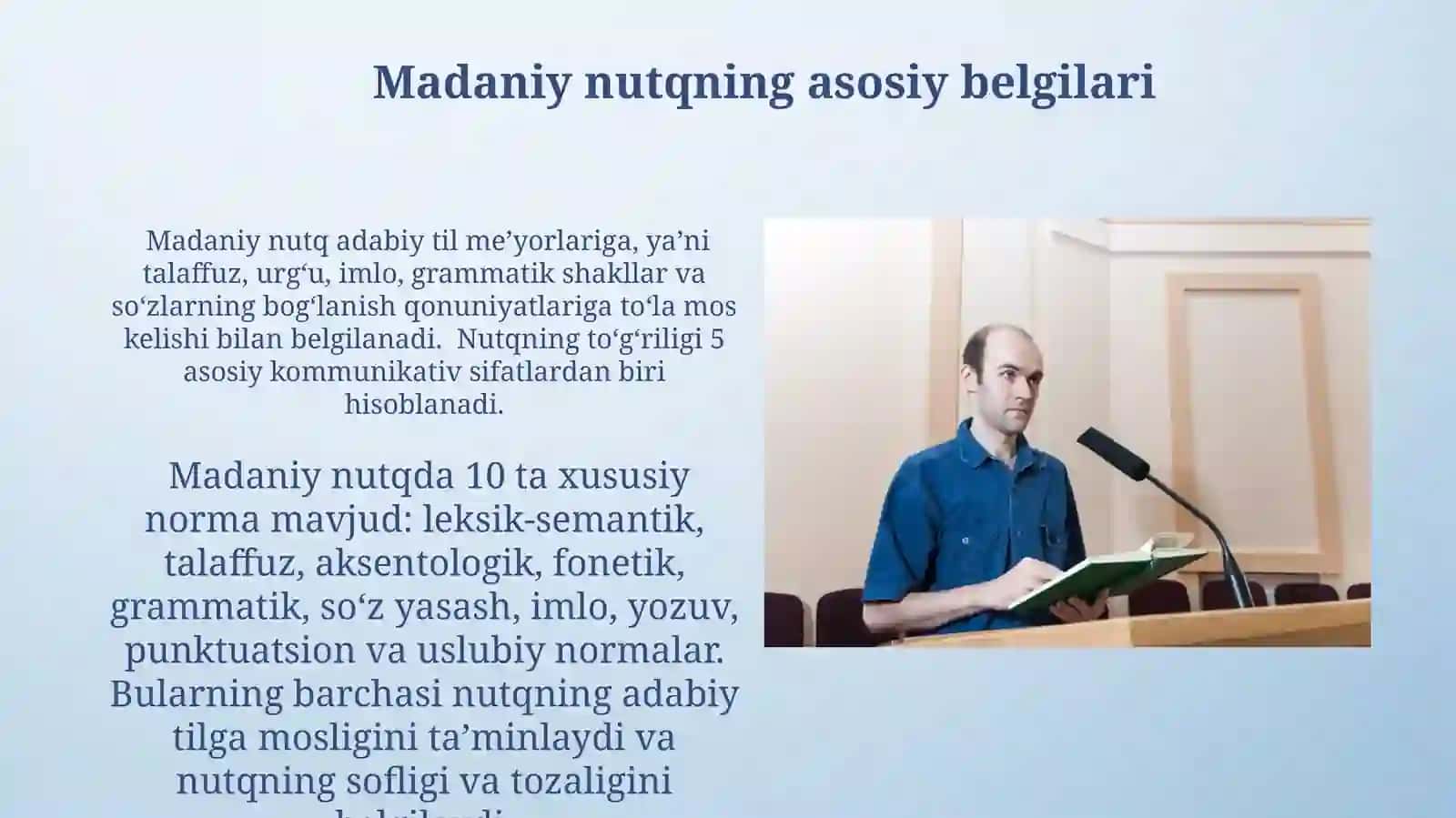 Madaniy nutqqa qo'yilgan asosiy talablar 4