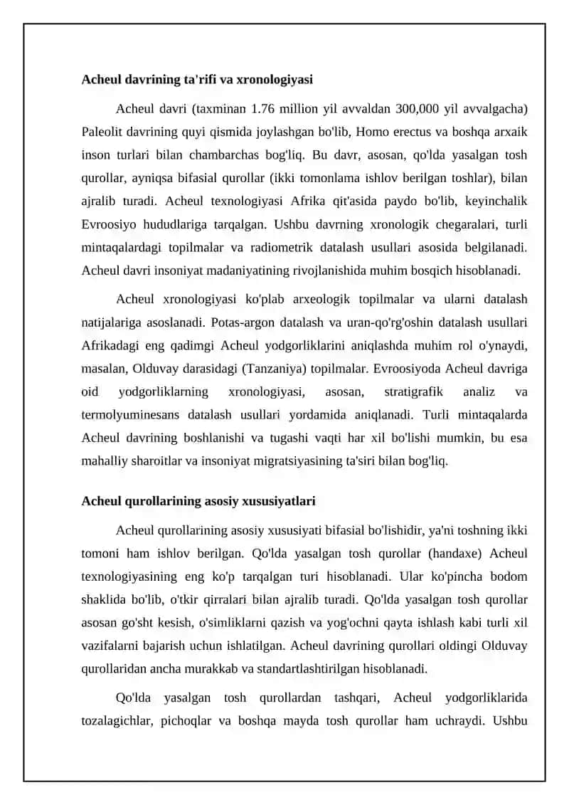 Acheul davri: umumiy ko'rinish va geologik kontekst 4