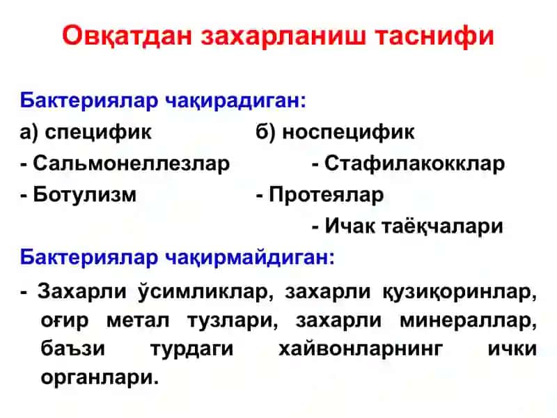 Овқатдан захарланиш(овқат токсикоинфекциялари) 4