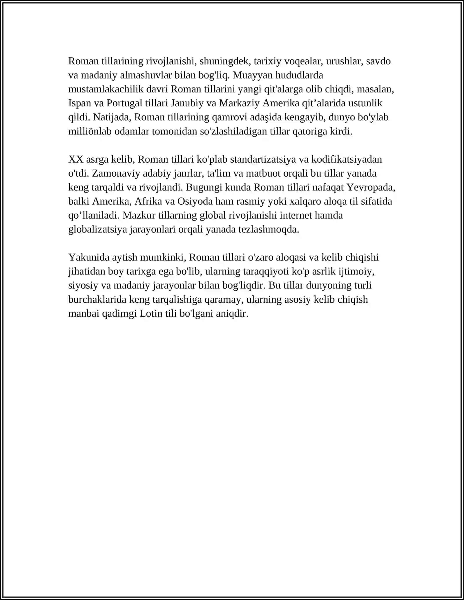 TIL OILALARI. HIND-YEVROPA TILLARI OILASI. ROMAN TILLARI 4