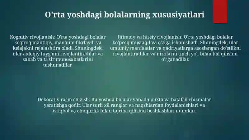 O'Rta Guruh Yoshidagi Bolalarni Dekorativ Rasm Chizishga O'Rgatish 4