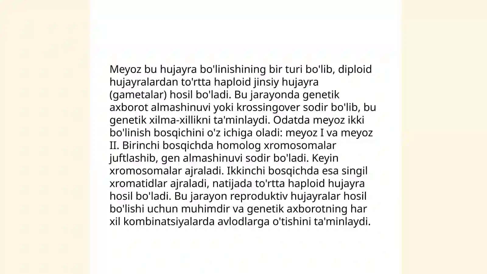 Meyoz.Uning biologik ahamiyati 4