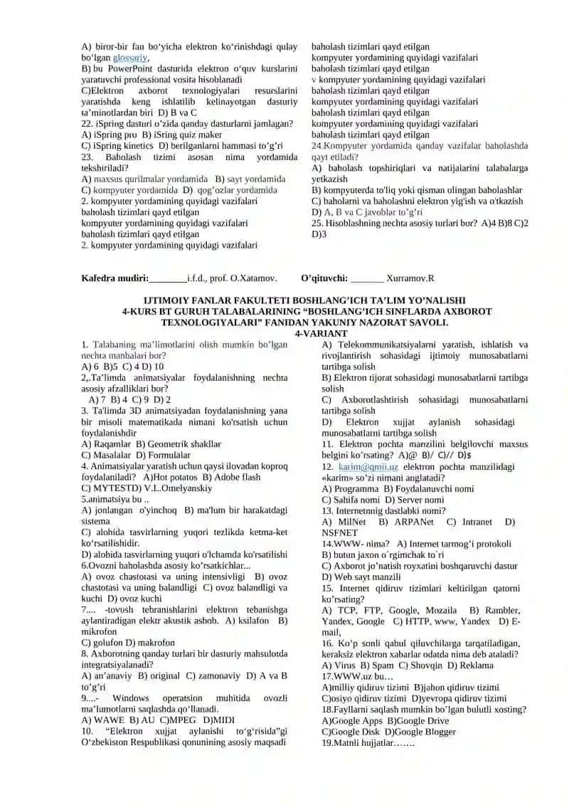BOSHLANG’ICH SINFLARDA AXBOROT TEXNOLOGIYALARI 4