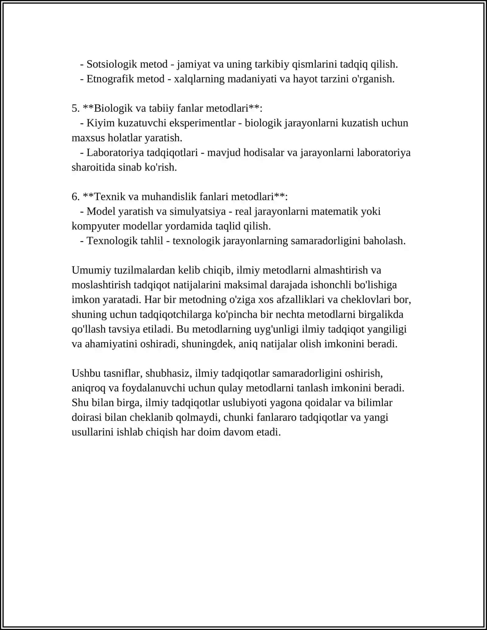 PEDAGOGIK ILMIY TADQIQOT METODLARI TASNIFI VA TAVSIFI 4