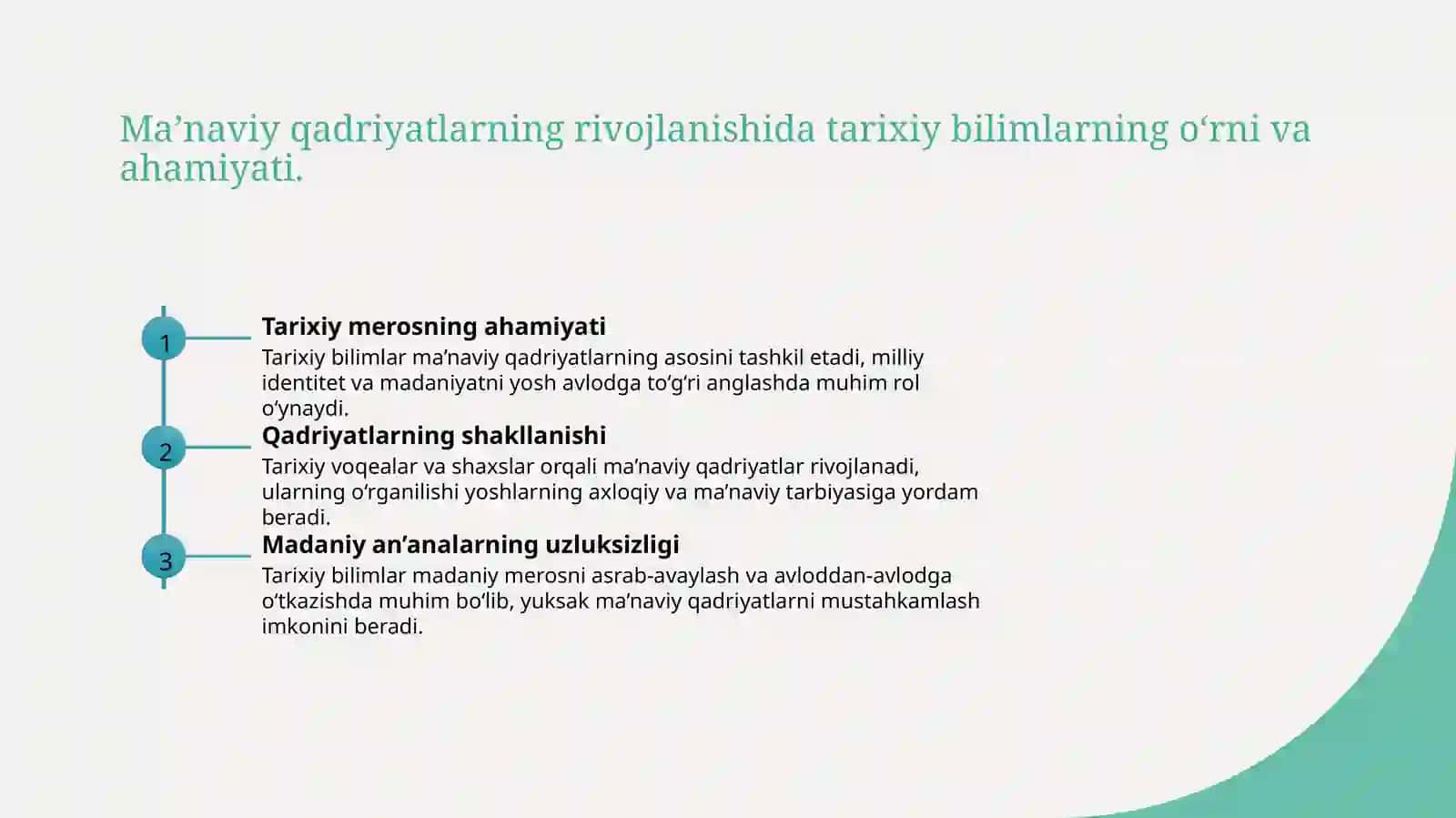 Yuksak intellektual salohiyatli, ma’naviy barkamol avlodni tarbiyalash, komil insonni voyaga yetkazishda O‘zbekistonning eng yangi tarixi fanining o‘rni 4