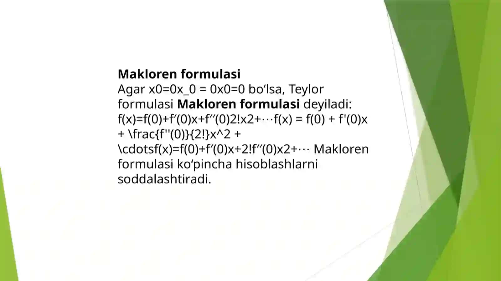 TEYLOR FORMULASI YORDAMIDA TAQRIBIY HISOBLASHLAR 4