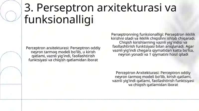 Perseptron Arxitekturasi 4