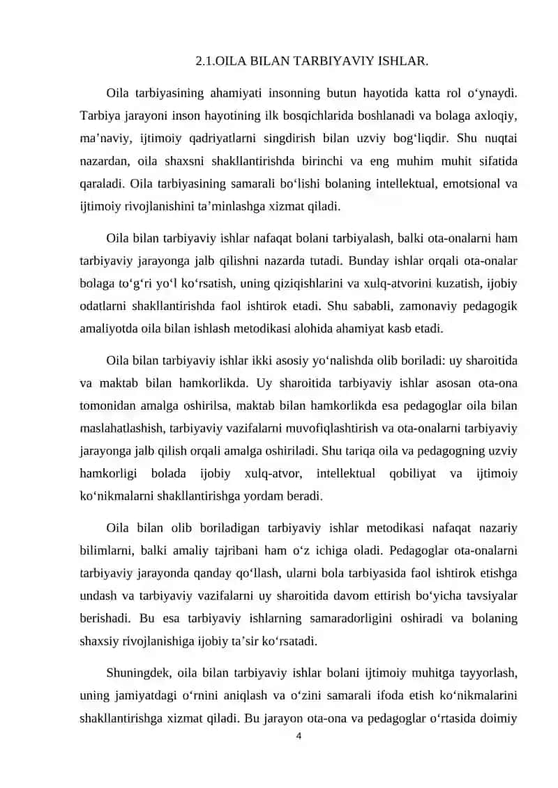 OILA VA JAMOTCHILIK BILAN OLIB BORILADIGAN TARBIYAVIY ISHLAR METODIKASI 4