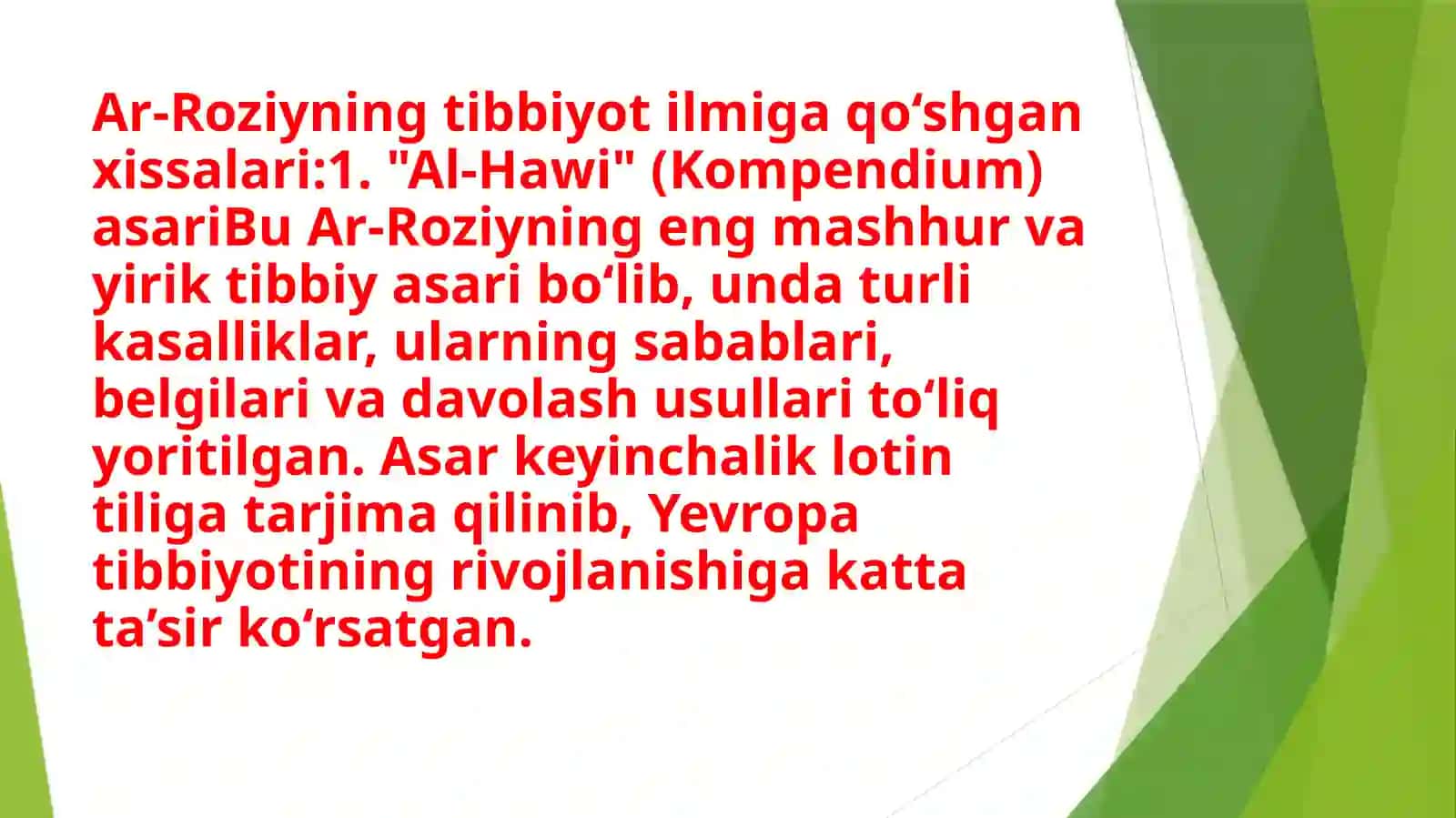 ArRoziy va uning tibbiyot ilmiga qoʻshgan xissasi 4