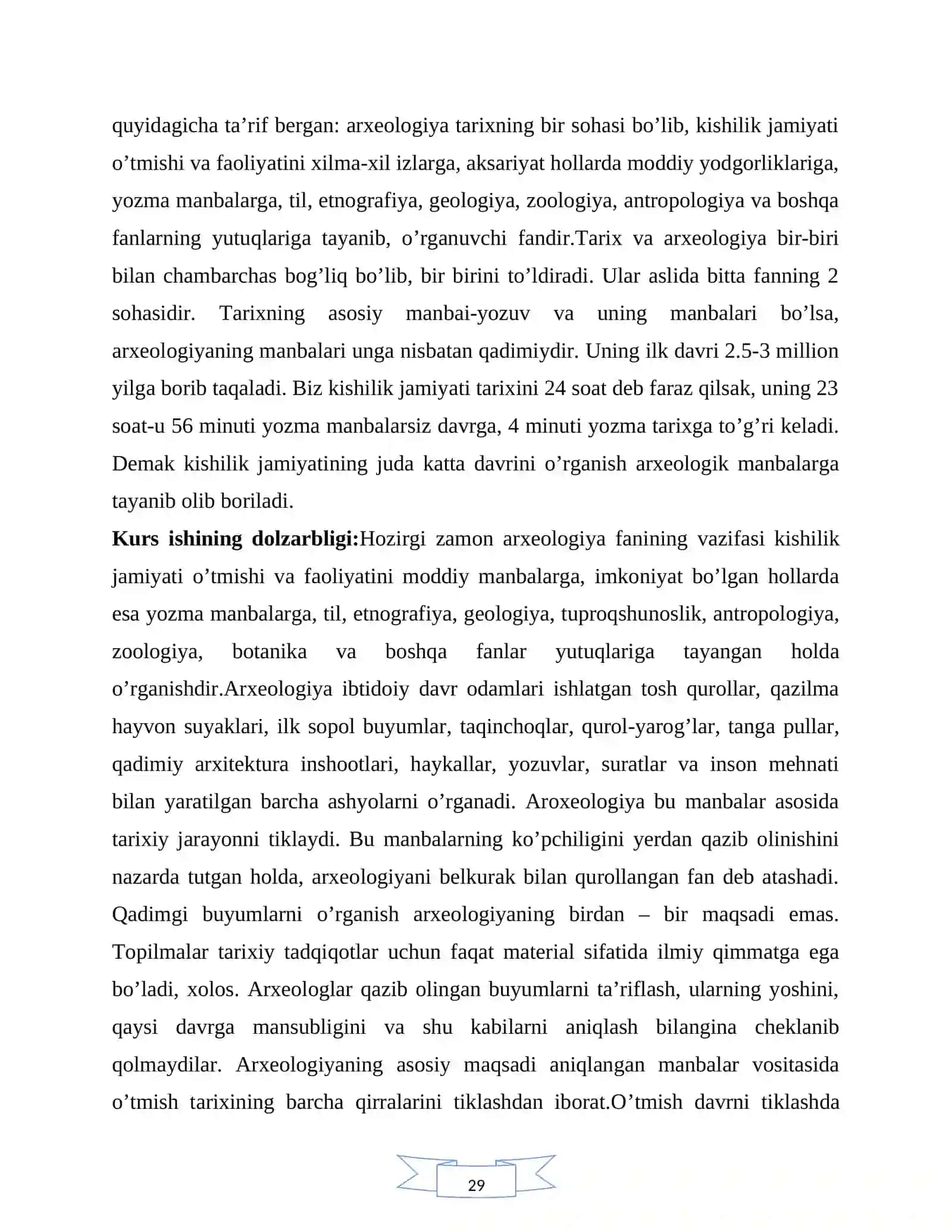 Jahon Arxeologiyasi fanini o’rganishning maqsad va vazifalari 4
