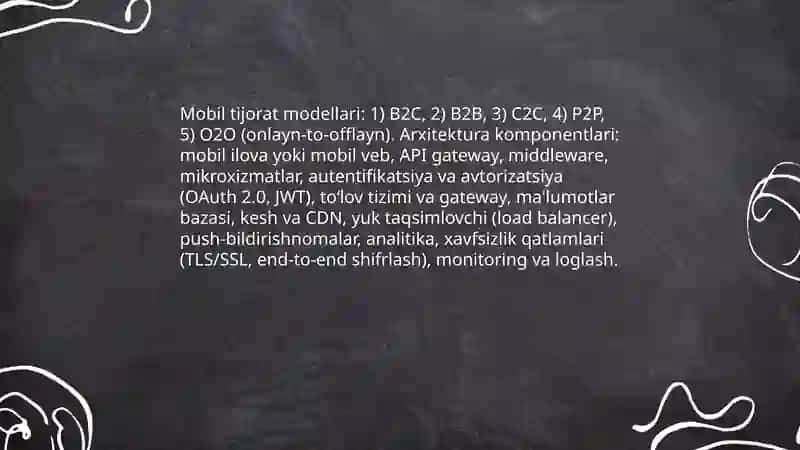 Elektron va mobil tijorat tizimlari 4