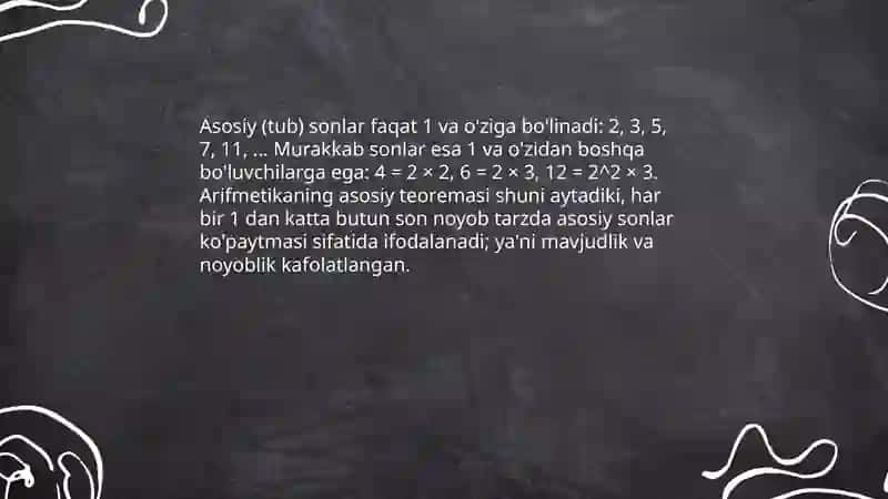 Arifmetikaning asosiy teoremasi 4