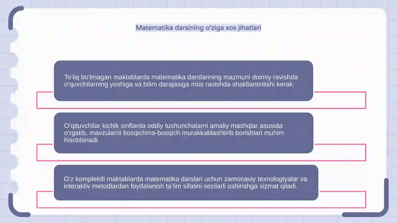 Matematika o'qitish xususiyatlari 4
