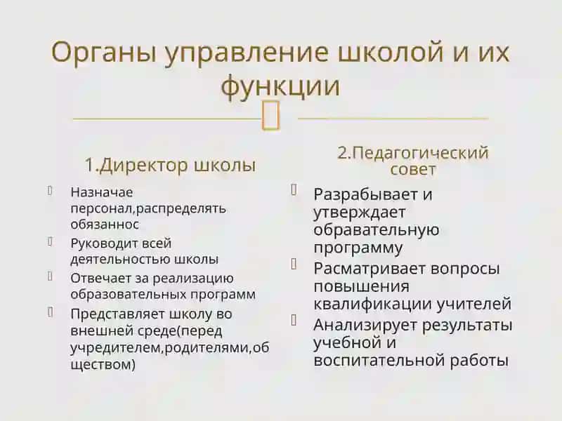 Основы управление образовательными системами . Органы управление школой и их функции. 4