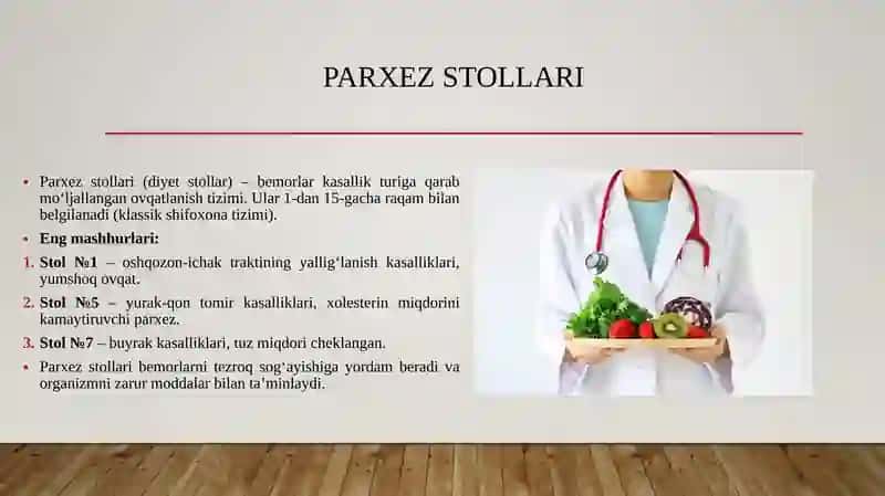Tibbiyotda ovqatlanish nazariyasi. Parxez stollari. Anabolik va katabolik jarayonlarni ontogenezda o'zgarib borishi. Katabolism va anabolizm. Uning normal va patologik holatlardagi o'zgarishlari. Mikroelementozlar. Ftor, kalsiy miqdorlarining oshib ketishi 4