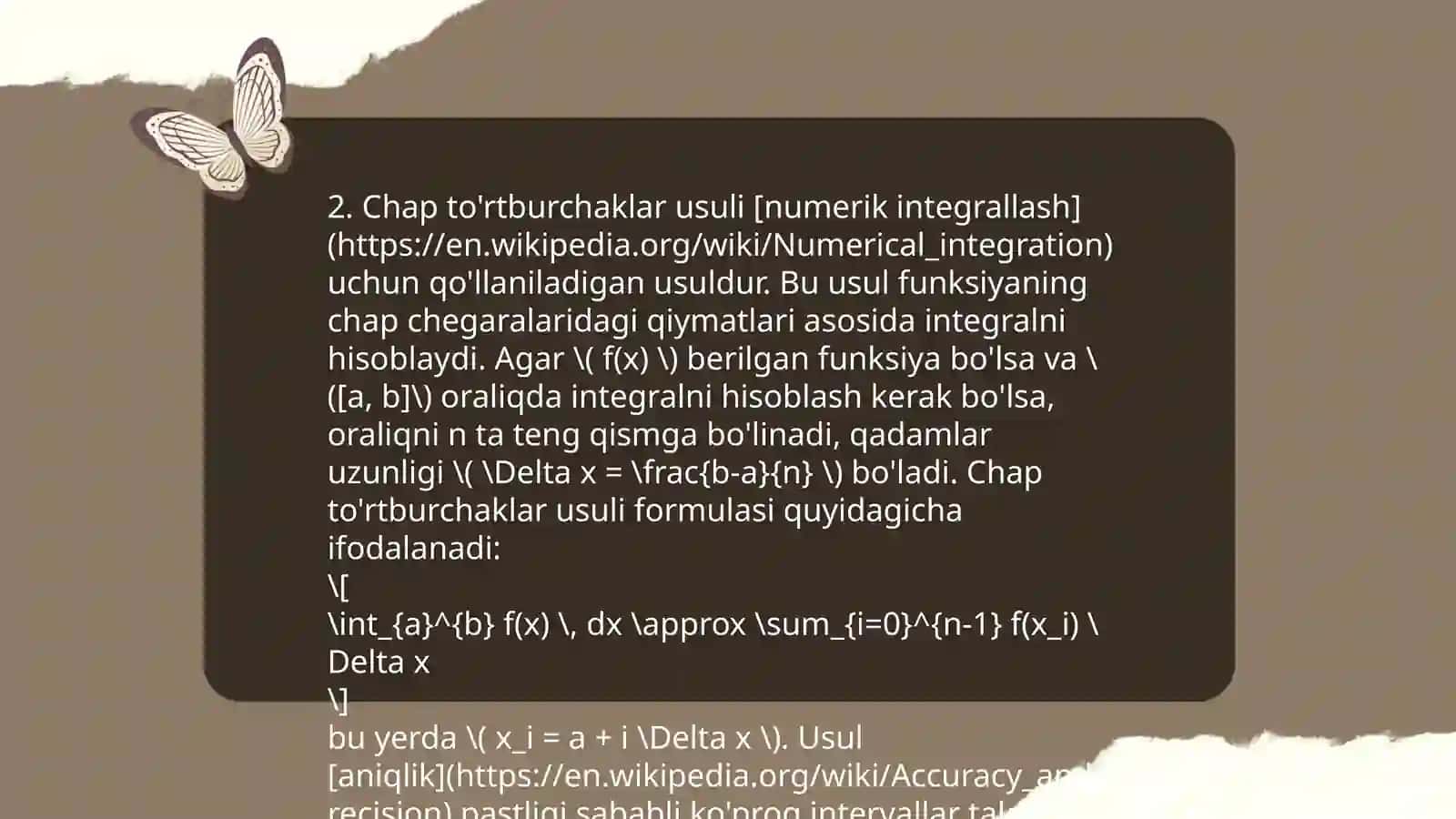 Ikki karrali integrallarni taqribiy hisoblash 4
