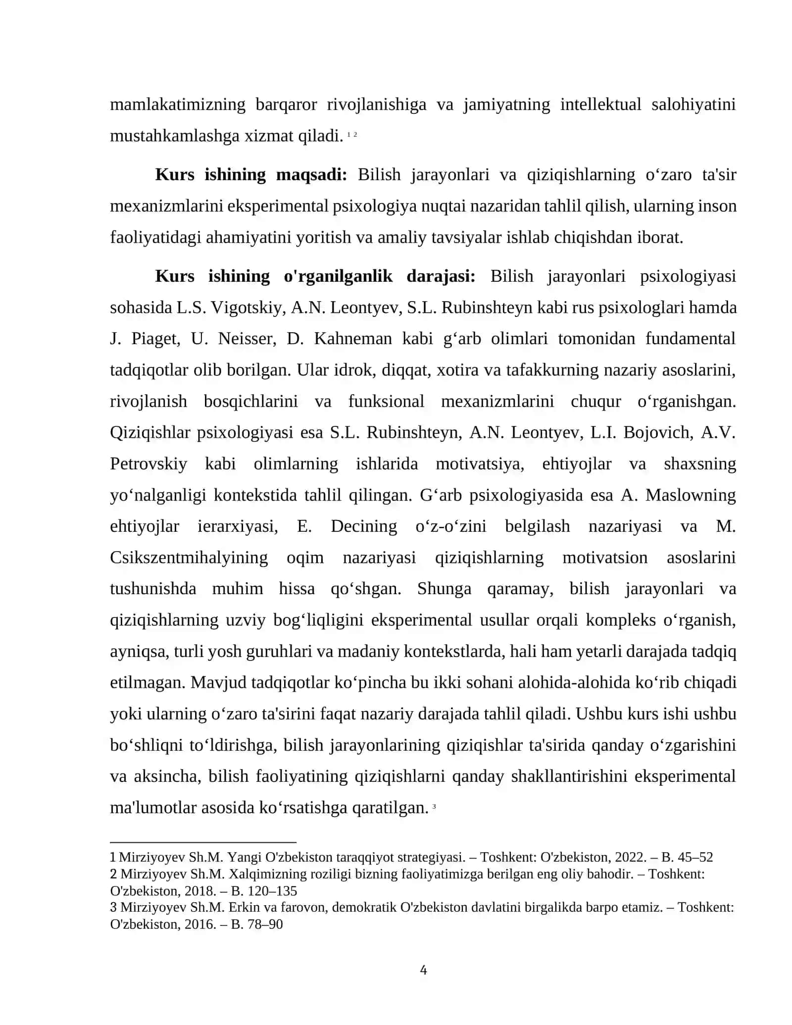 BILISH JARAYONLARI VA QIZIQISHLARNING NAZARIY ASOSLARI HAMDA ULARNING O'ZARO BOG'LIQLIGI 4