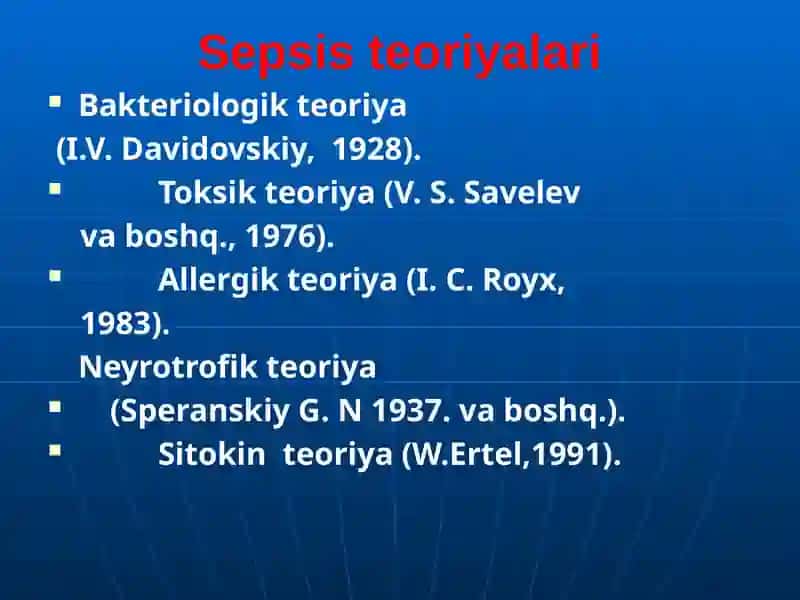 Sepsisning zamonaviy tasnifi 4