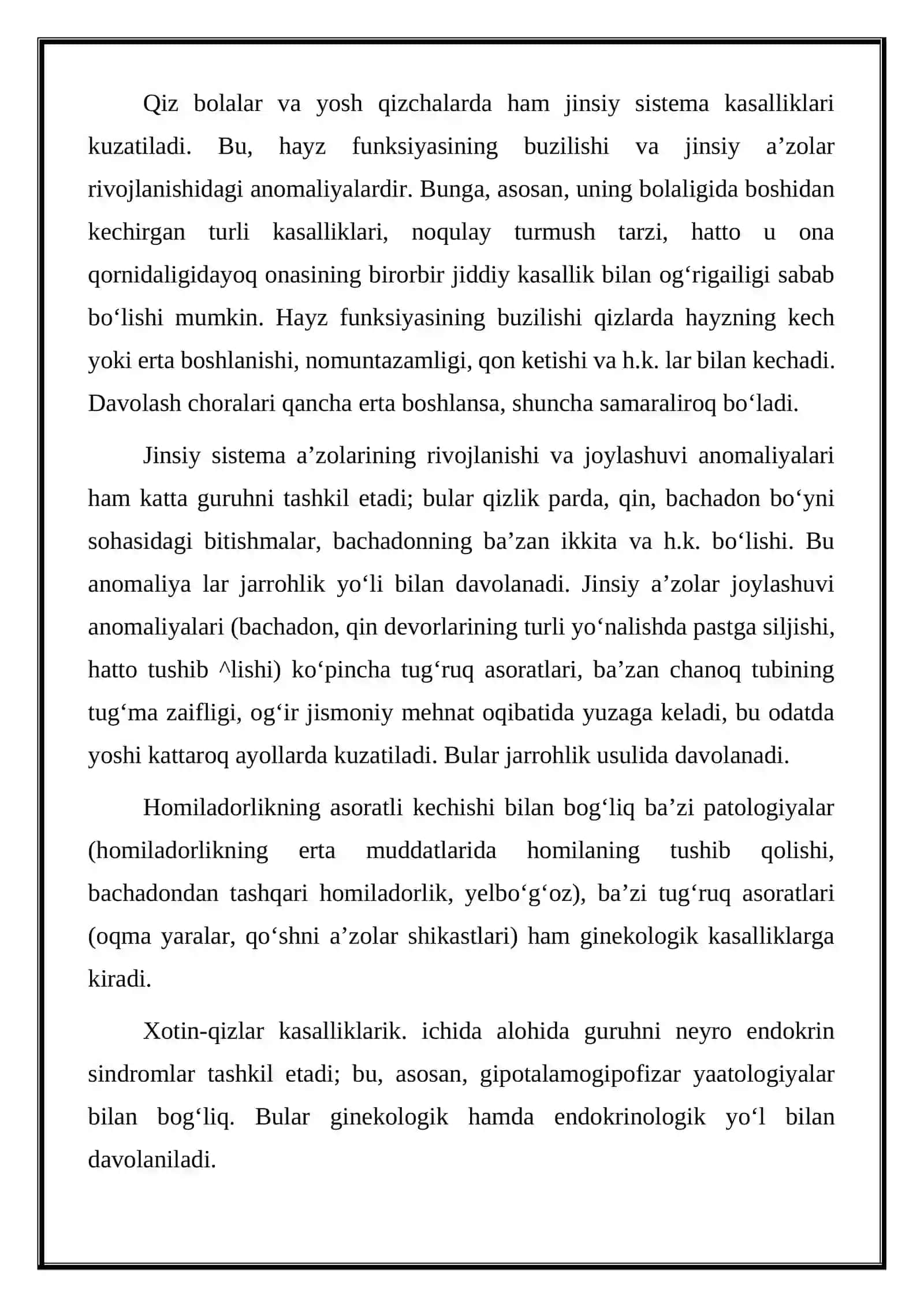 Ayollarda ko’p uchraydigan kasalliklar 4