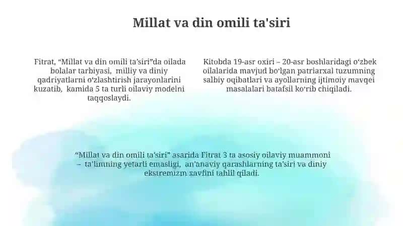 Abdurauf Fitrat asarlaridagi oilaviy tarbiya masalalari 4
