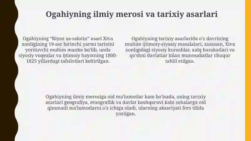 M.Ogahiyning adabiy-ilmiy merosi 4