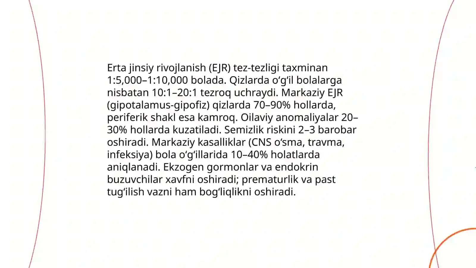Erta jinsiy rivojlanish. Etiopatogenizi klinikasi diagnostikasi davolash 4