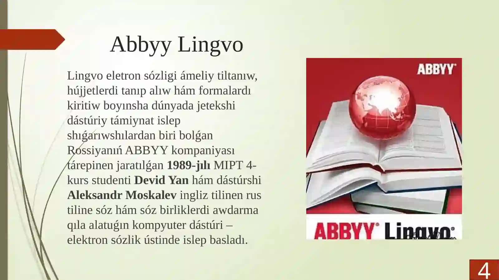 Axbarat texnalogiyaları hám proceslerdi matematikalıq modellestiriw páninen óz betinshe jumısı 4