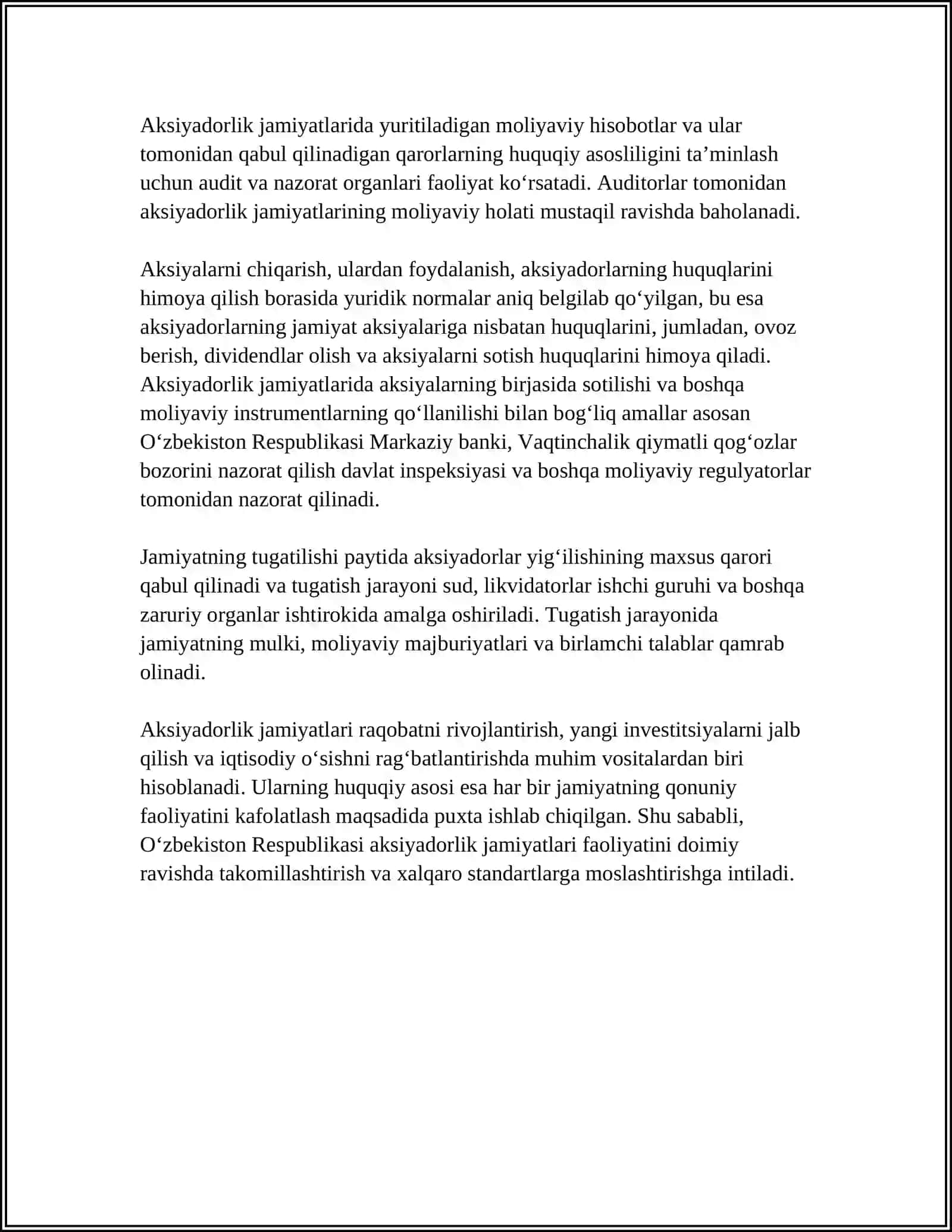 AKSIYADORLIK JAMIYATINING TASHKILIY-IQTISODIY ASOSLARI 4