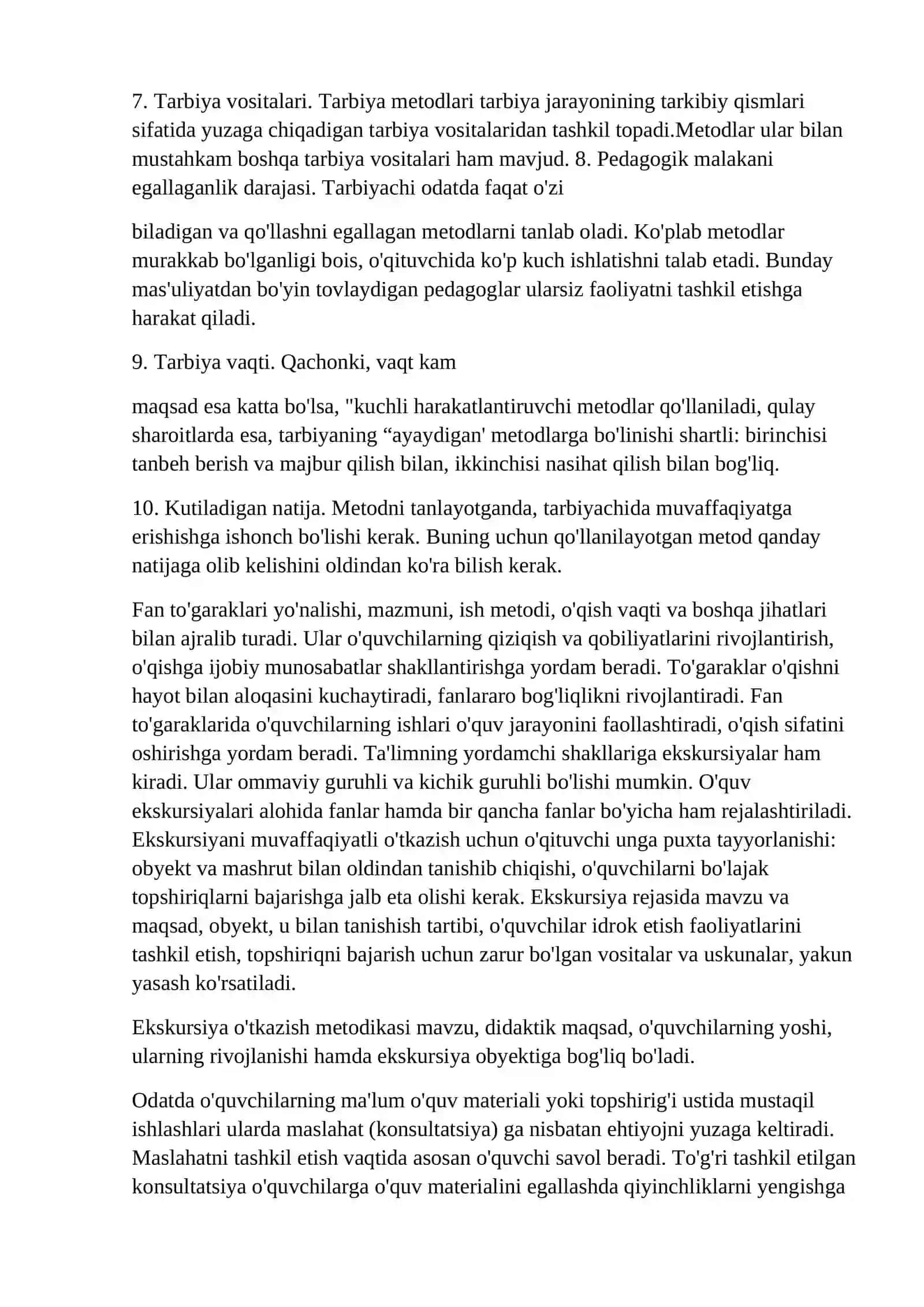 TARBIYANING UMUMIY METODLARI MAVZUSIDA DARS ISHLANMASI 4