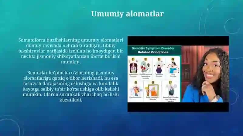 Somatoform buzilishlarining klinik ko'rinishi 4