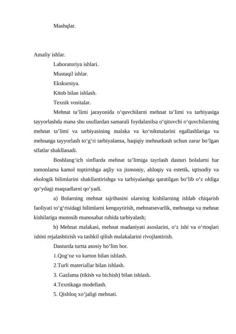 Texnologiya Fani Oʻqituvchisiga Qoʻyiladigan Talablar 4