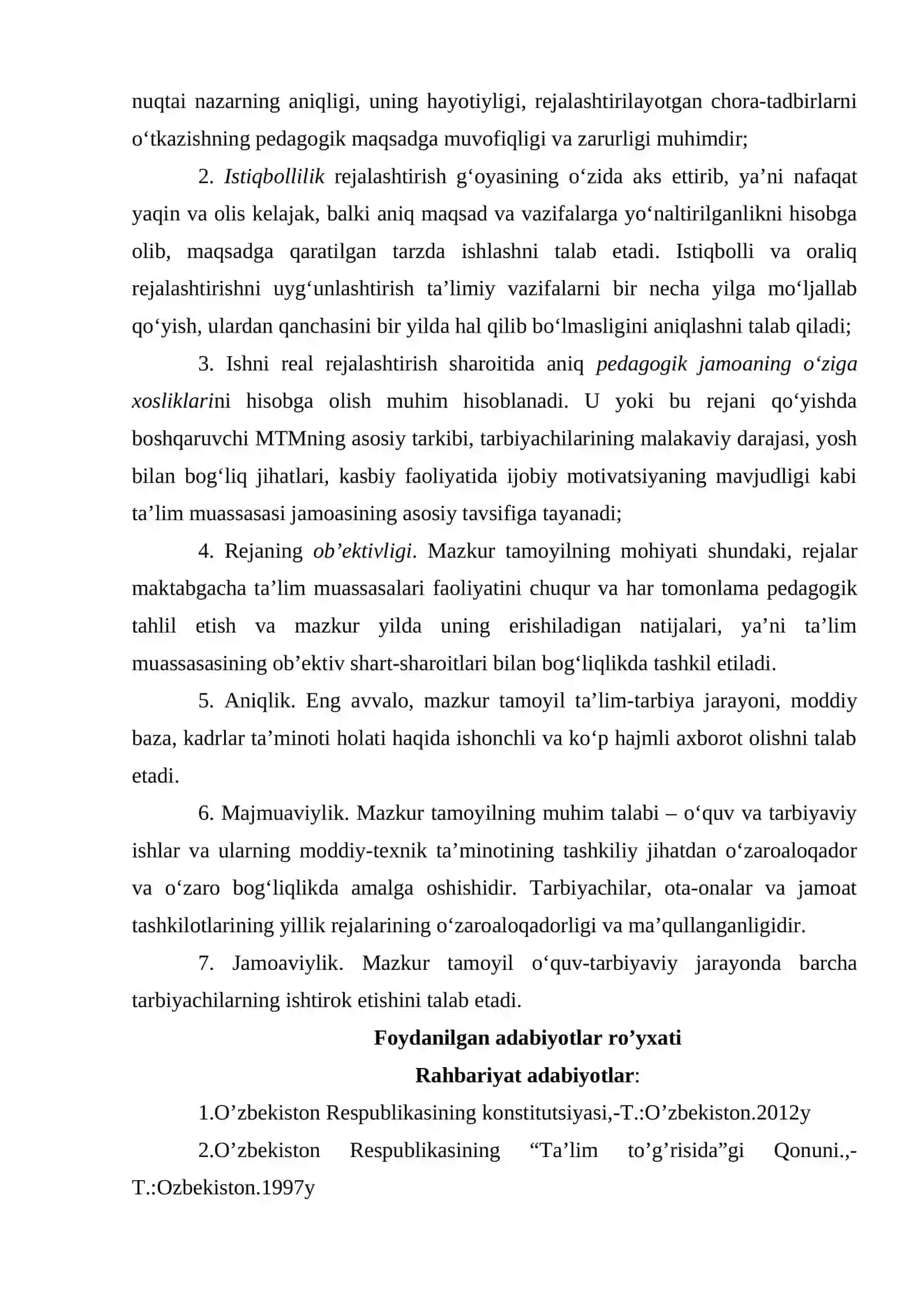 Maktabgacha ta'lim to'g'risidagi Nizom 4