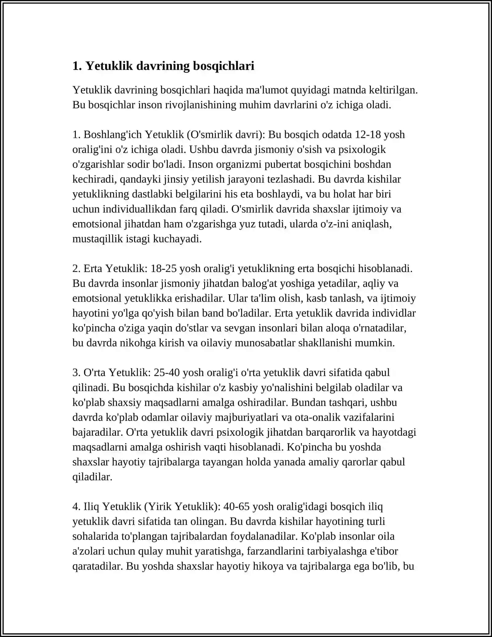 YETUKLIK DAVRINING BIRINCHI BOSQICHIDA SHAXSNING RIVOJLANISHI 4