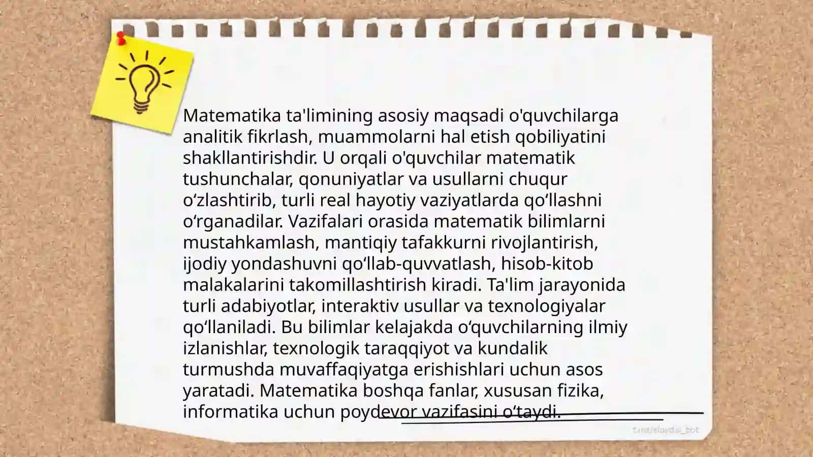 Matematika o'qitish maxsus metodikasi fanining umumiy masalalari 4