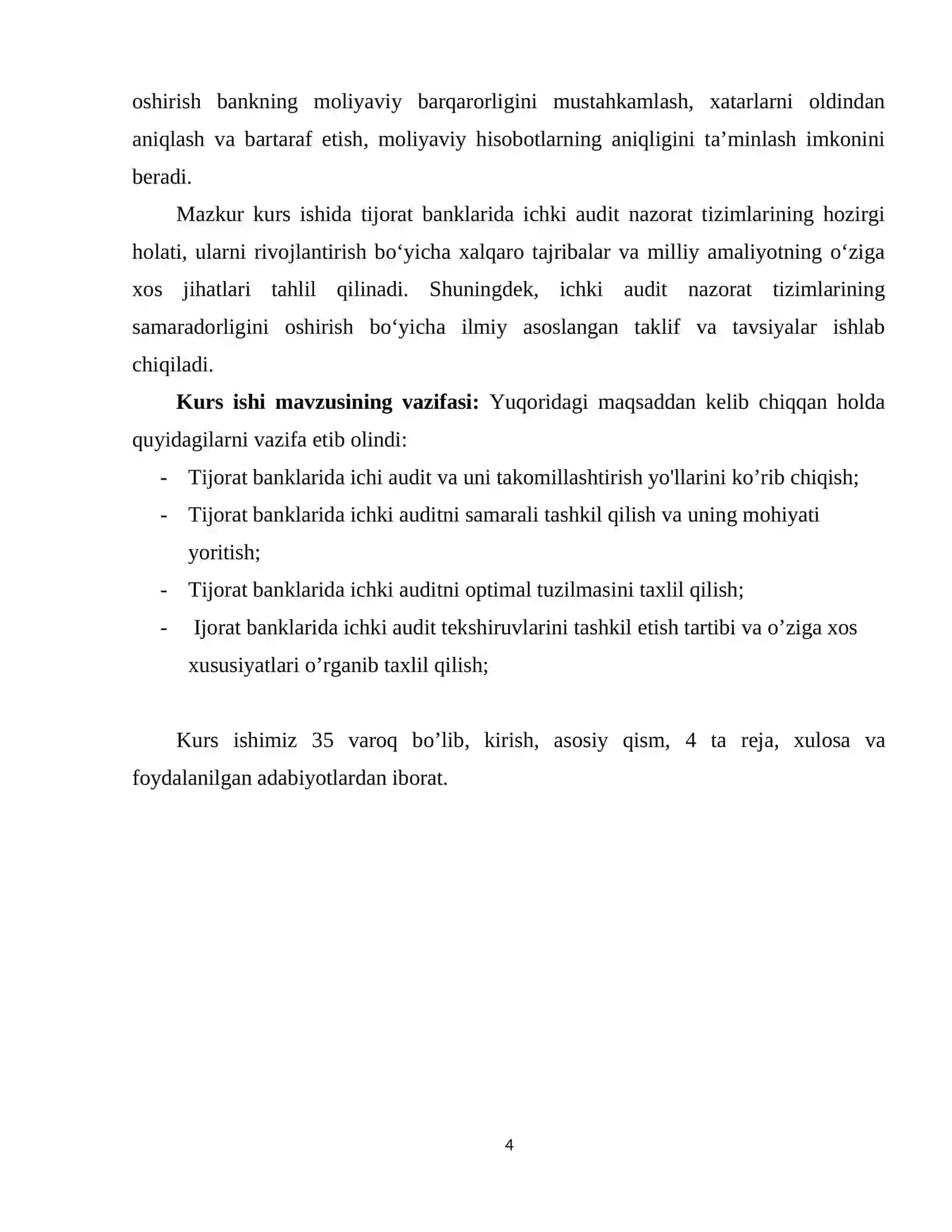 Tijorat banklarida ichki audit hizmatini rivojlantirish, samaradorligini oshirish masalalari 4